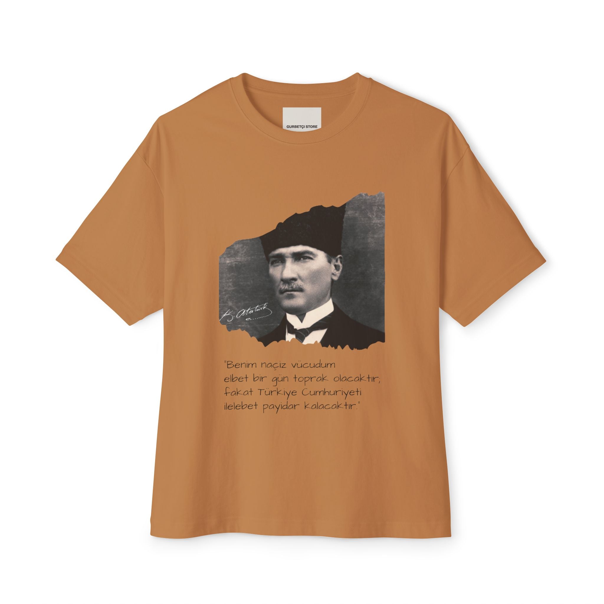 Atatürk Porträt Graphic Tee - Oversized Boxy T-Shirt