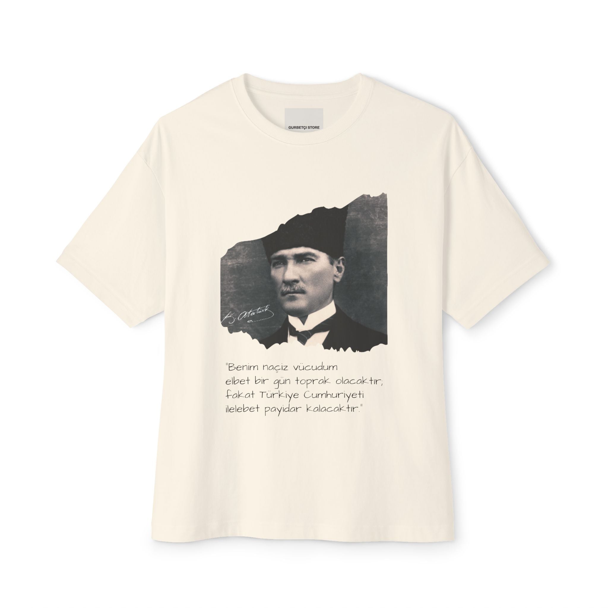 Atatürk Porträt Graphic Tee - Oversized Boxy T-Shirt