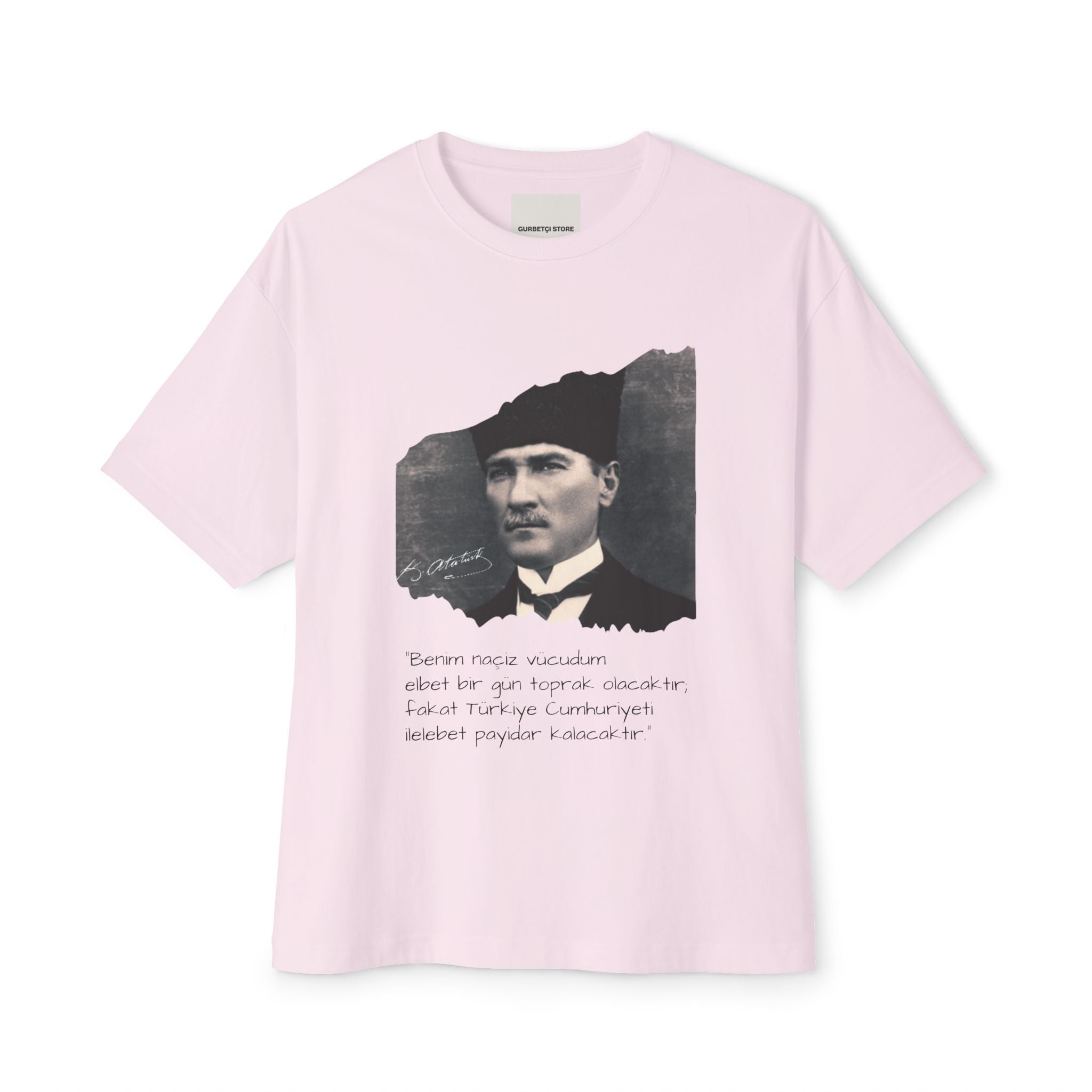 Atatürk Porträt Graphic Tee - Oversized Boxy T-Shirt