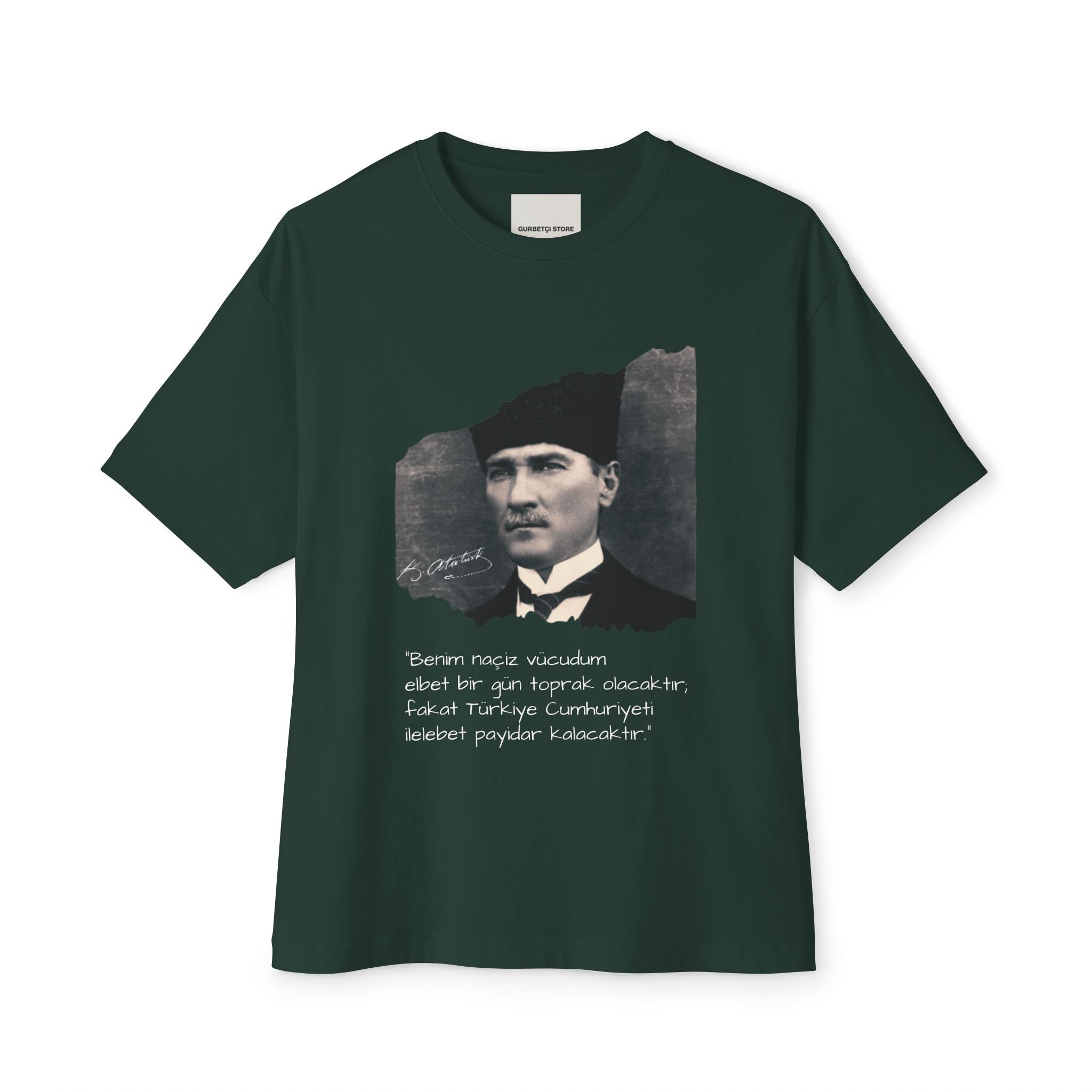 Atatürk Porträt Graphic Tee - Oversized Boxy T-Shirt